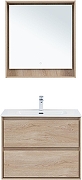 Тумба с раковиной Aquanet Милан 80 340169 подвесная цвет Дуб светлый-5