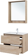 Тумба с раковиной Aquanet Милан 80 340169 подвесная цвет Дуб светлый-6