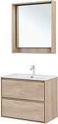 Тумба с раковиной Aquanet Милан 80 340169 подвесная цвет Дуб светлый-7