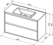 Тумба с раковиной Aquanet Милан 100 340170 подвесная цвет Дуб светлый-8