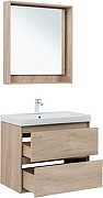 Тумба с раковиной Aquanet Милан 80 340338 подвесная цвет Дуб светлый-2