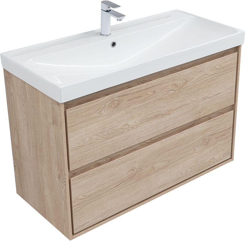 Тумба с раковиной Aquanet Милан 100 340339 подвесная 