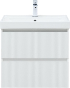 Тумба с раковиной Aquanet Альтера 60 340885 подвесная цвет Белый матовый-1