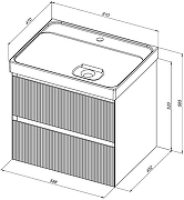 Тумба с раковиной Aquanet Альтера 60 340885 подвесная цвет Белый матовый-12