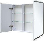 Зеркальный шкаф Aquanet Оптима 100 341427 с подсветкой цвет Белый-2