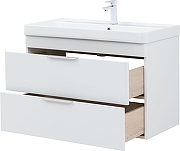 Тумба с раковиной Aquanet Ирис new 90 342092 подвесная цвет Белый глянец-6