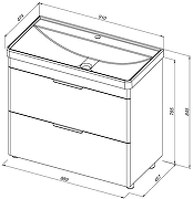 Тумба с раковиной Aquanet Ирис new 90 342094 цвет Белый глянец-10