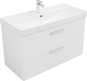 Тумба с раковиной Aquanet Ирис new 100 342095 подвесная цвет Белый глянец-1
