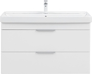 Тумба с раковиной Aquanet Ирис new 100 342095 подвесная цвет Белый глянец-2