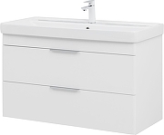 Тумба с раковиной Aquanet Ирис new 100 342095 подвесная цвет Белый глянец-3