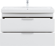 Тумба с раковиной Aquanet Ирис new 100 342095 подвесная цвет Белый глянец-4