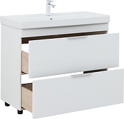 Тумба с раковиной Aquanet Ирис new 100 342096 цвет Белый глянец-5