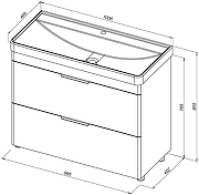 Тумба с раковиной Aquanet Ирис new 100 342096 цвет Белый глянец-10