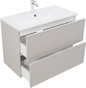 Тумба под раковину Aquanet Арт 90 343968 подвесная цвет Бежевый-2