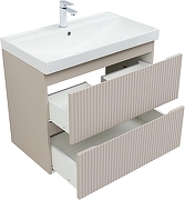 Тумба под раковину Aquanet Джейн 80 343977 подвесная цвет Бежевый-2