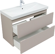 Тумба под раковину Aquanet Джейн 90 343978 подвесная цвет Бежевый-2