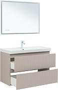 Тумба под раковину Aquanet Джейн 100 343979 подвесная цвет Бежевый-4