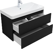 Тумба с раковиной Aquanet Вега 2.0 90 344743 подвесная цвет Черный-2