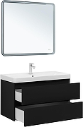 Тумба с раковиной Aquanet Вега 2.0 90 344743 подвесная цвет Черный-3