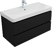 Тумба с раковиной Aquanet Вега 2.0 100 344745 подвесная цвет Черный-1