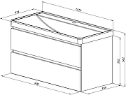 Тумба с раковиной Aquanet Вега 2.0 100 344745 подвесная цвет Черный-8