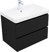 Тумба с раковиной Aquanet Вега 2.0 70 344746 подвесная цвет Черный-1