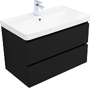 Тумба с раковиной Aquanet Вега 2.0 80 344747 подвесная цвет Черный-1