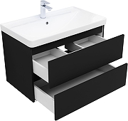 Тумба с раковиной Aquanet Вега 2.0 80 344747 подвесная цвет Черный-2