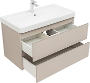 Тумба с раковиной Aquanet Вега 2.0 90 344753 подвесная цвет Бежевый-2
