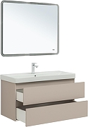 Тумба с раковиной Aquanet Вега 2.0 100 344756 подвесная цвет Бежевый-2