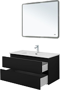 Тумба с раковиной Aquanet Вега 2.0 100 344765 подвесная цвет Черный-3
