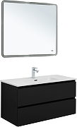 Тумба с раковиной Aquanet Вега 2.0 100 344765 подвесная цвет Черный-6