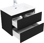 Тумба с раковиной Aquanet Вега 2.0 70 344766 подвесная цвет Черный-2