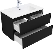 Тумба с раковиной Aquanet Вега 2.0 80 344767 подвесная цвет Черный-2