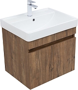 Тумба с раковиной Aquanet Оптима 60 345351 подвесная цвет Дуб рустикальный