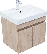 Тумба с раковиной Aquanet Оптима 60 345353 подвесная цвет Дуб светлый
