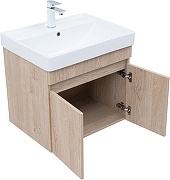 Тумба с раковиной Aquanet Оптима 60 345353 подвесная цвет Дуб светлый-1