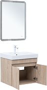 Тумба с раковиной Aquanet Оптима 60 345353 подвесная цвет Дуб светлый-2
