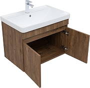 Тумба с раковиной Aquanet Оптима 70 345355 подвесная цвет Дуб рустикальный-1