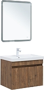 Тумба с раковиной Aquanet Оптима 70 345355 подвесная цвет Дуб рустикальный-3