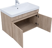 Тумба с раковиной Aquanet Оптима 80 345361 подвесная цвет Дуб светлый-1