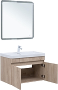 Тумба с раковиной Aquanet Оптима 80 345361 подвесная цвет Дуб светлый-2