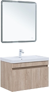 Тумба с раковиной Aquanet Оптима 80 345361 подвесная цвет Дуб светлый-3