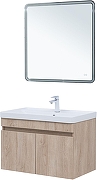 Тумба с раковиной Aquanet Оптима 80 345361 подвесная цвет Дуб светлый-7