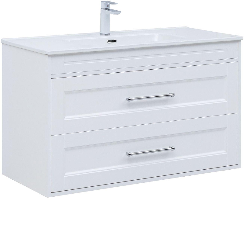 Тумба с раковиной Aquanet Бостон New 100 345363 подвесная 