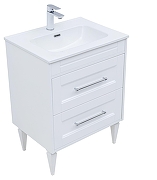 Тумба с раковиной Aquanet Бостон New 60 345364 подвесная цвет Белый сатин-1