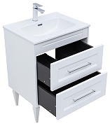 Тумба с раковиной Aquanet Бостон New 60 345364 подвесная цвет Белый сатин-2