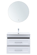 Тумба с раковиной Aquanet Бостон New 80 345366 подвесная цвет Белый сатин-5