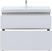 Тумба с раковиной Aquanet Вега 100 345373 цвет Белый глянец-4