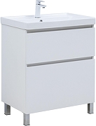 Тумба с раковиной Aquanet Вега 70 345376 цвет Белый глянец